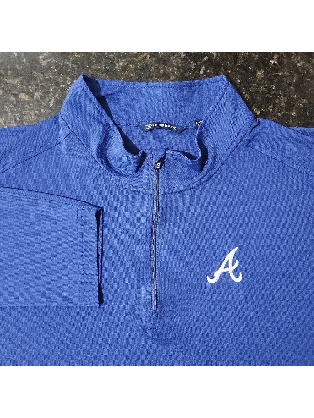 Cutter Buck Atlanta Braves ¼ Zip Performance Stretch Golf Sport Casual Mens 3XT